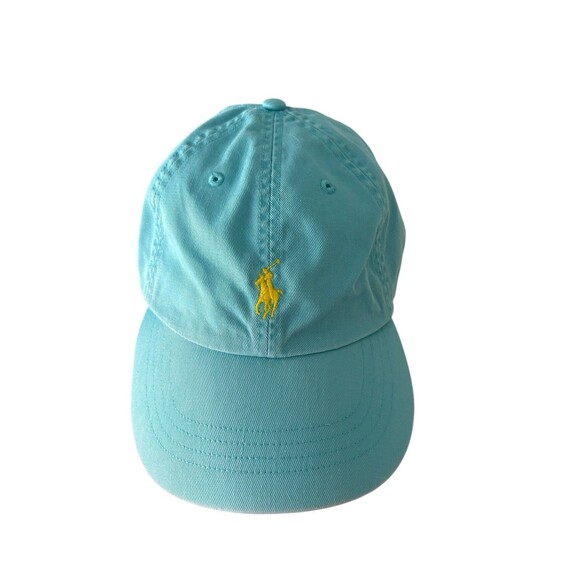 Polo by Ralph Lauren Hat Leather Adjustable Strap Embroidered Horse Logo Blue - Picture 3 of 9